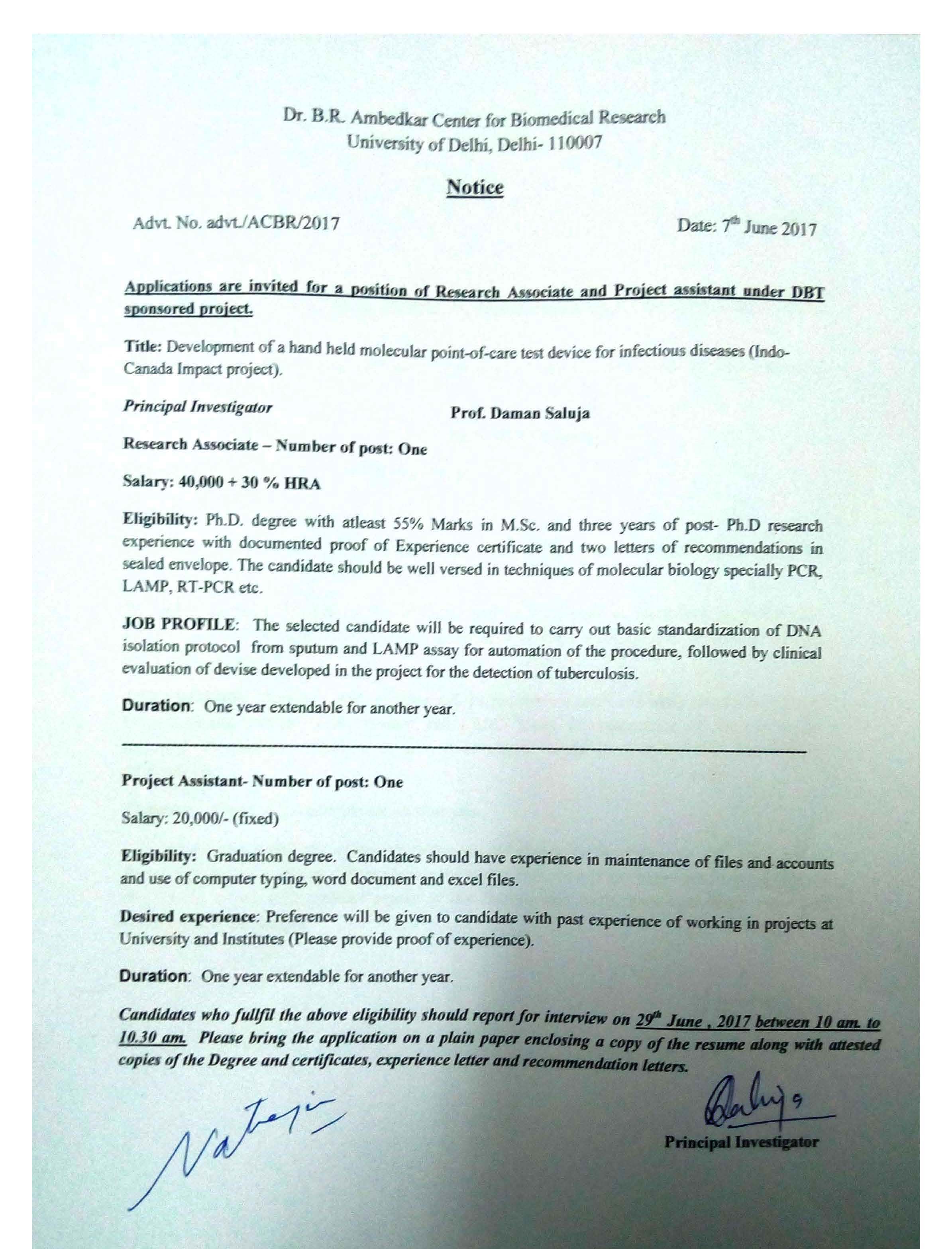 finance university of delhi ra recommendation letter