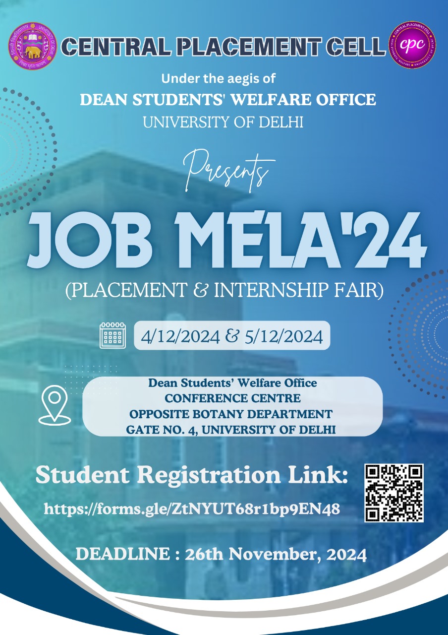 Job Mela'24 : Placement and Internship Fair - Dean Students' Welfare Offic
